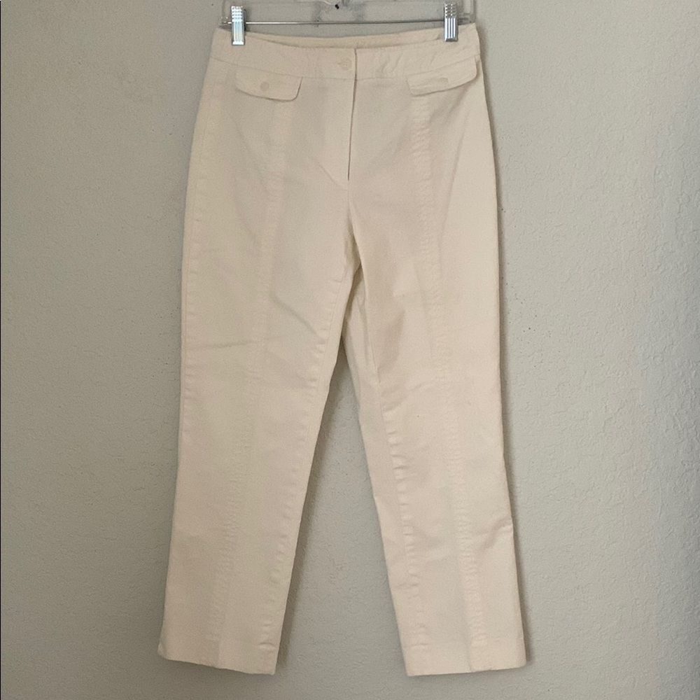 Rafaella Women's White Straight Pants Cotton Blend Stretch Size 8